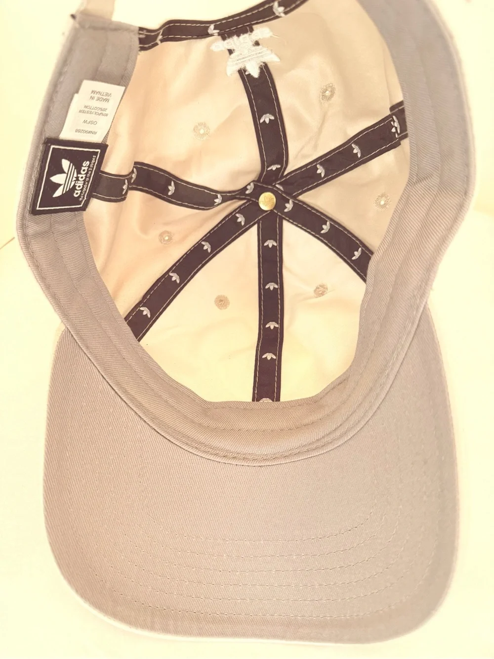 Adidas Trefoil Beige Faux Suede Adjustable Baseball Hat Cap Unisex